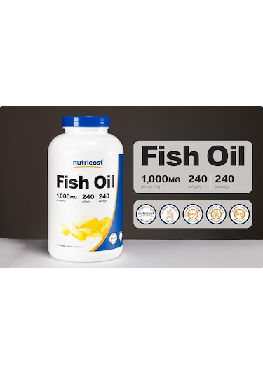 Nutricost Fish Oil Balık Yağı 1000mg 560mg Of Omega 3 , 240 Soft