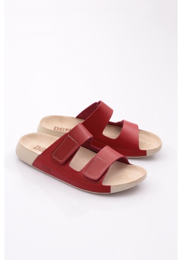 Dgn P27 Kadin Çift Bantli Terlik P27-1512-R0766 Kırmızı