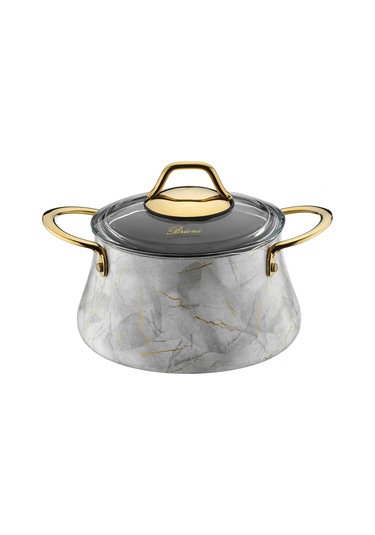 Brioni Marble 7 Parça Tencere Seti Beyaz Mbb11101
