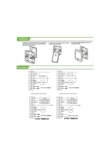 Xindoker T6861h2wb Dijital Lcd Termostat, 9p 2 Borulu Fan Kontrol, Oda Sıcaklığı Regülatörü, Soğutma-ısıtma Modu, Mavi Ekran, Abs Ateş Engelleme Malzeme