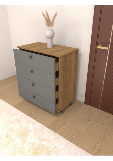 Ahşap Şifonyer Antrasit 68 x 70 x 44