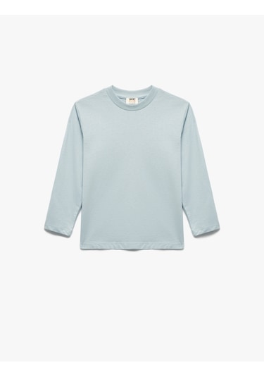 Koton Uzun Kollu Bisiklet Yaka Pamuklu 5'li Tişört Seti Mavi 6wkb10268tk Mavi