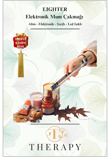 Therapy Smell, Lıghter Lüks Elektronik Mum Çakmağı / Altın / Hediye