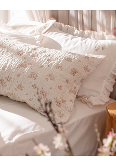 Madame Coco Julien Çift Kişilik Yatak Örtüsü Seti - Pudra Pudra
