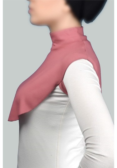 Altobeh Düz Balıkçı Yaka Boğazlı Penye Tesettür Kadın Yakalık Boyunluk - Gül Kurusu