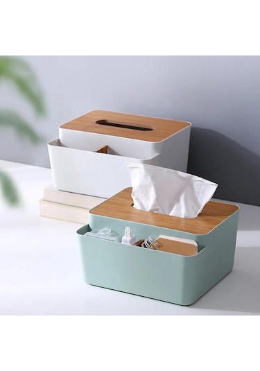 Yeşil Mendil Tutucu Bambu Kapaklı Tuvalet Kağıdı Kutusu Peçete Tutucu Kılıf Kağıt Mendil Dispenseri Kağıt Havlu Saklama Kutusu Doku Kutuları