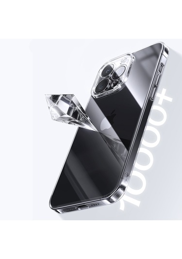 İphone 15 Pro Max Şeffaf Kılıf Kamera Korumalı 0.7mm Fit Silikon