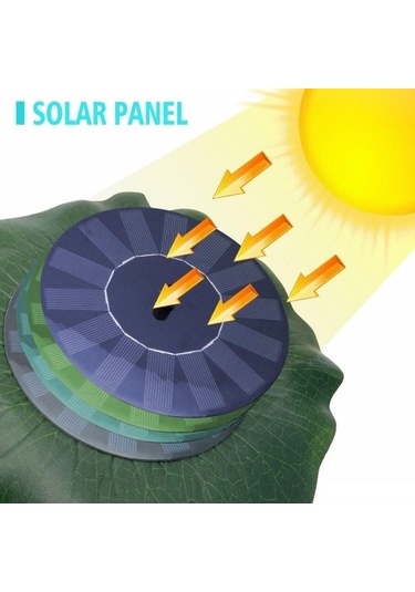 Lotus Yaprağı Güneş Çeşmesi Açık Bahçe Yüzen Peyzaj, Boyut:28 Cm