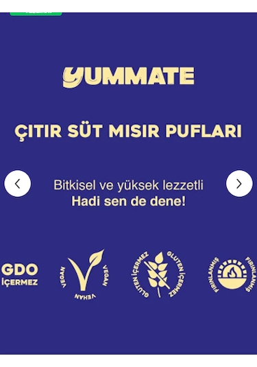 Vegan Glutensiz Süt Mısır Aromalı Fırınlanmış Nohut Cipsi 28 Gr