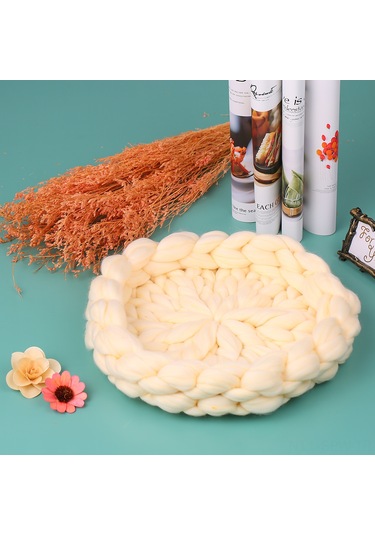 Maiyame Yeni Doğan Bebek Fotoğrafı İçin El Örgü Yumuşak Battaniye, Büyüme İzleme Ve Anı Saklama Propü, Süt Beyazı Beyaz