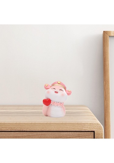 Suntek Çin Yeni Yılı Yılan Heykelciği Dekoratif Pembe