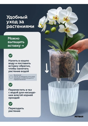 Mıtbah Orkide İçin Saksı, Şeffaf Saksı, 2 Adet, 2,3 L 412453380