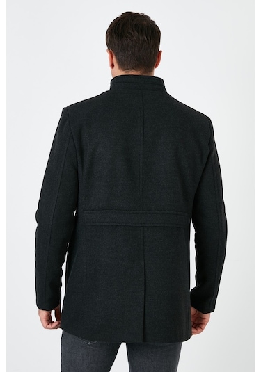 Buratti Slim Fit Pamuklu Kaşe Erkek Kaban 5841012 Füme Buratti Slim Fit Pamuklu Kaşe Erkek Kaban 5841012 Füme