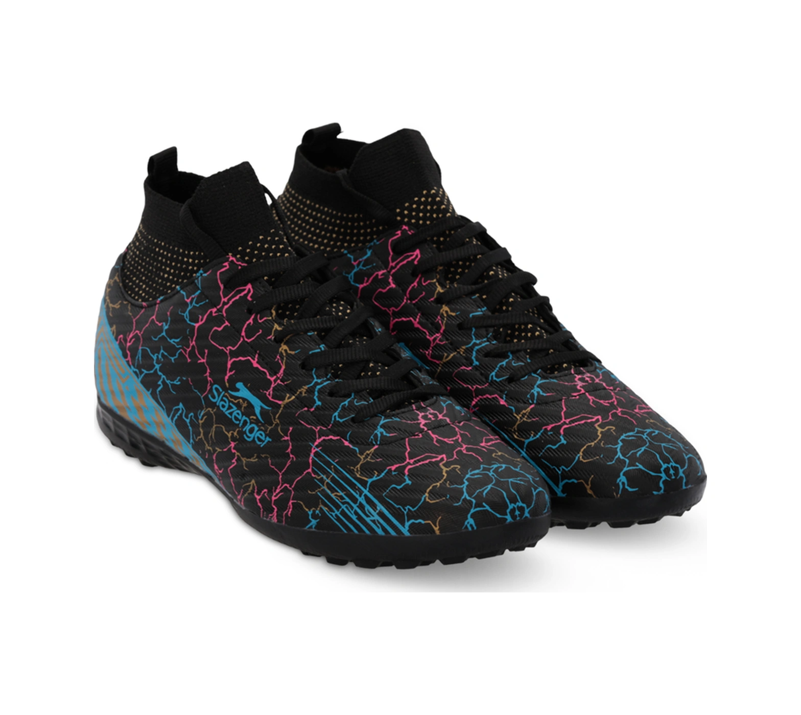 Slazenger Corner Erkek Halı Saha Siyah Futbol Ayakkabısı Siyah