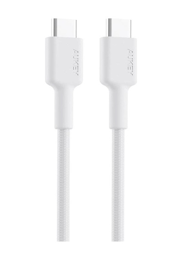 Aukey Cb-cd45-wh Pd Naylon Örgülü Type-c Type-c Şarj Kablosu 0.9mt