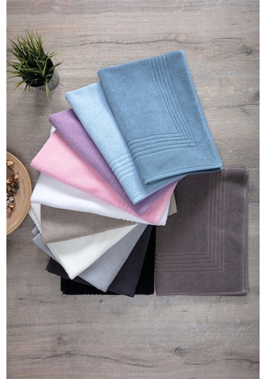 2'li Ayak Havlusu & Çerçeveli & %100 Pamuk- 60x80 Cm Pembe