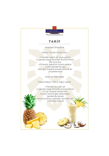 Simonelli Ananas Meyve Püresi 1 KG