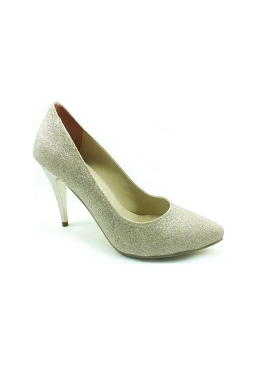 Çarıkçım Stiletto Kadın Ayakkabı Altın-Simli 61 700