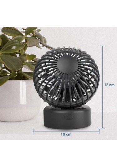 Masaüstü Fanı 3 Hız Ayarlı Mini Usb Fanı Ofis Için Ideal 1233 Siyah