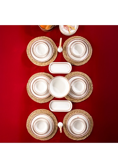 Perotti Danish Yaldızlı Stoneware 27 Parça 6 Kişilik Yemek Takımı