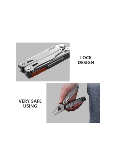 Xindoker Mavi Renkli Paslanmaz Çelik Ve Abs Malzemeli Katlanabilir Çok Amaçlı Alet Seti Açık Mavi