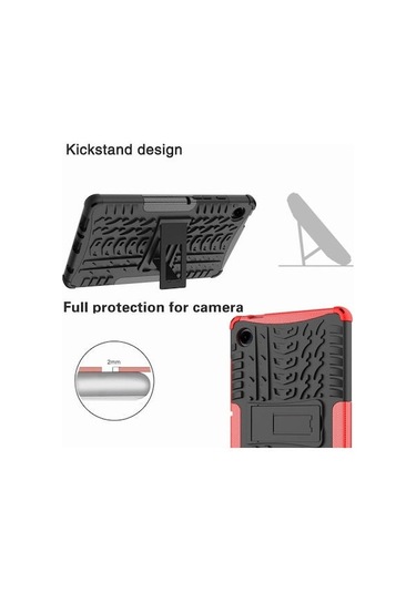 Monyee Samsung Tab A9 İçin 2-in-1 Düşme Koruyucu Kılıf, Omuz Kayışıyla, Kırmızı Renk, Dayanıklı Ve Taşınabilir Tablet Koruması