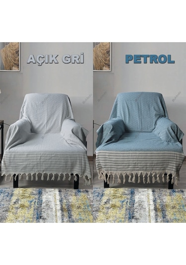 Pamuklu Organik Buldan Tekli Berjer Koltuk Örtüsü 180X150Cm
