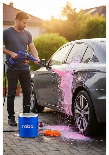 Robo Ultra 3 Kovalı Pembe Köpük Yüksek Basınçlı Yıkama Makinesi
