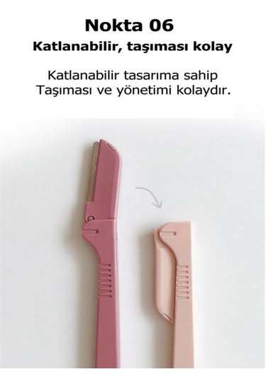 Sindo Prime Kaş Alma Tek Katlama Jilet Pembe Renk 2'li Set