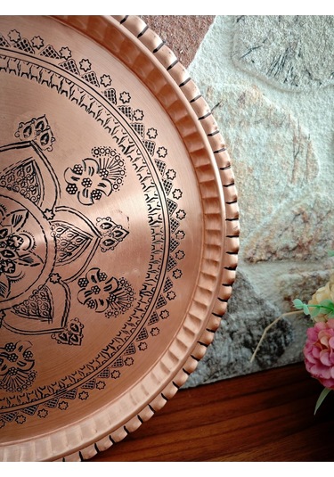 Dekorasyon Tepsi Bakır 34 cm