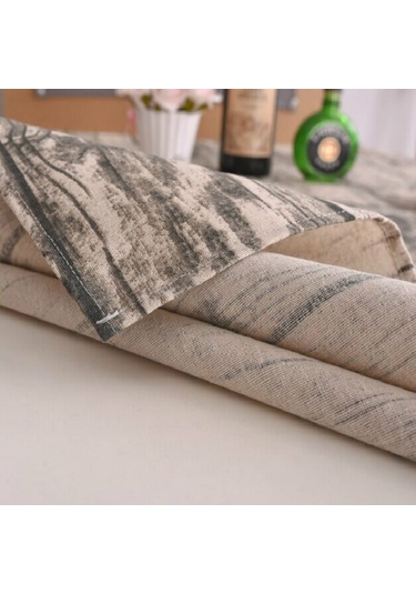 İmitasyon Kabuğu Pamuk Keten Masa Örtüsü, Boyut: 50x80cm Ahşap Tahıl Çok Renkli