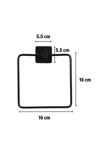 Buffer Kendiliğinden Yapışkanlı Siyah Paslanmaz Metal Kare Havlu