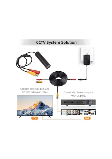 Geeksen Ntsc Sistemi 1080p 2mp Cctv Kamera - 3.6mm Lensli Mini Güvenlik Kamerası, Montaj Braketi İle Analoj Dvr Uyumlu