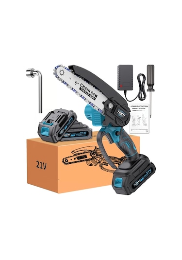 Besthome1 2 Pil Şarj Kablolu Kablosuz Mini Ağaç Testere Hafif Bahçe Budama