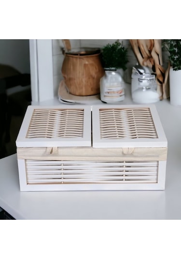 Ahşap Ekmek Sepeti , Patates Soğan Sepeti 2 Kapaklı Rustik