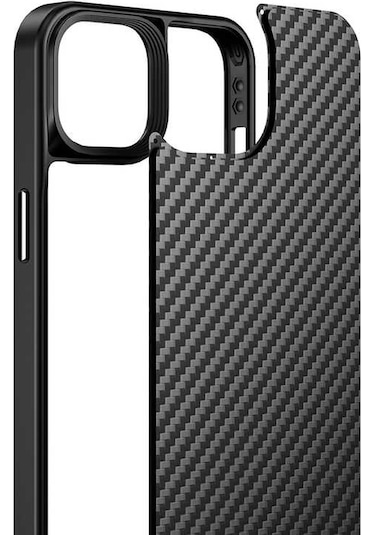 Wlons iPhone Uyumlu 14 Kılıf Aramid Karbon Fiber Magsafe Özellikli Wlons Radison Kapak WLONS-25393