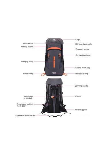 Neevoyu 50l Yeşil Outdoor Sırt Çantası - Su Geçirmez Oxford Kumaş, Rafinerli Bölmeler, Konforlu Omuz Askıları İle Bisiklet, Dağcılık, Yürüyüş Yeşil