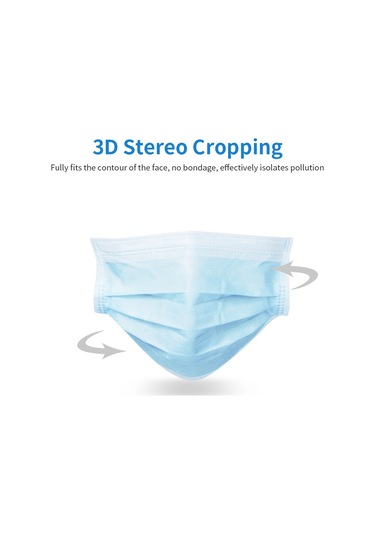 Vkemall 50 Adet Tek Kullanımlık Mavi Maske - 3 Katlı Tekstil, Toz Ve Toz Partiküllerine Koruma, Nemlendirici Ve Konforlu Kulaklı