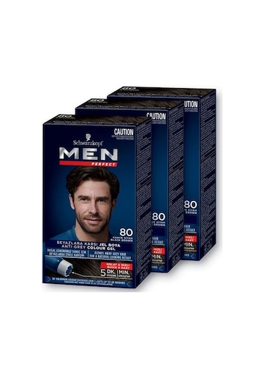 Men Perfect Saç Boyası 80 - Kahve Siyah X 3 Adet set-hnkl-2528-5084