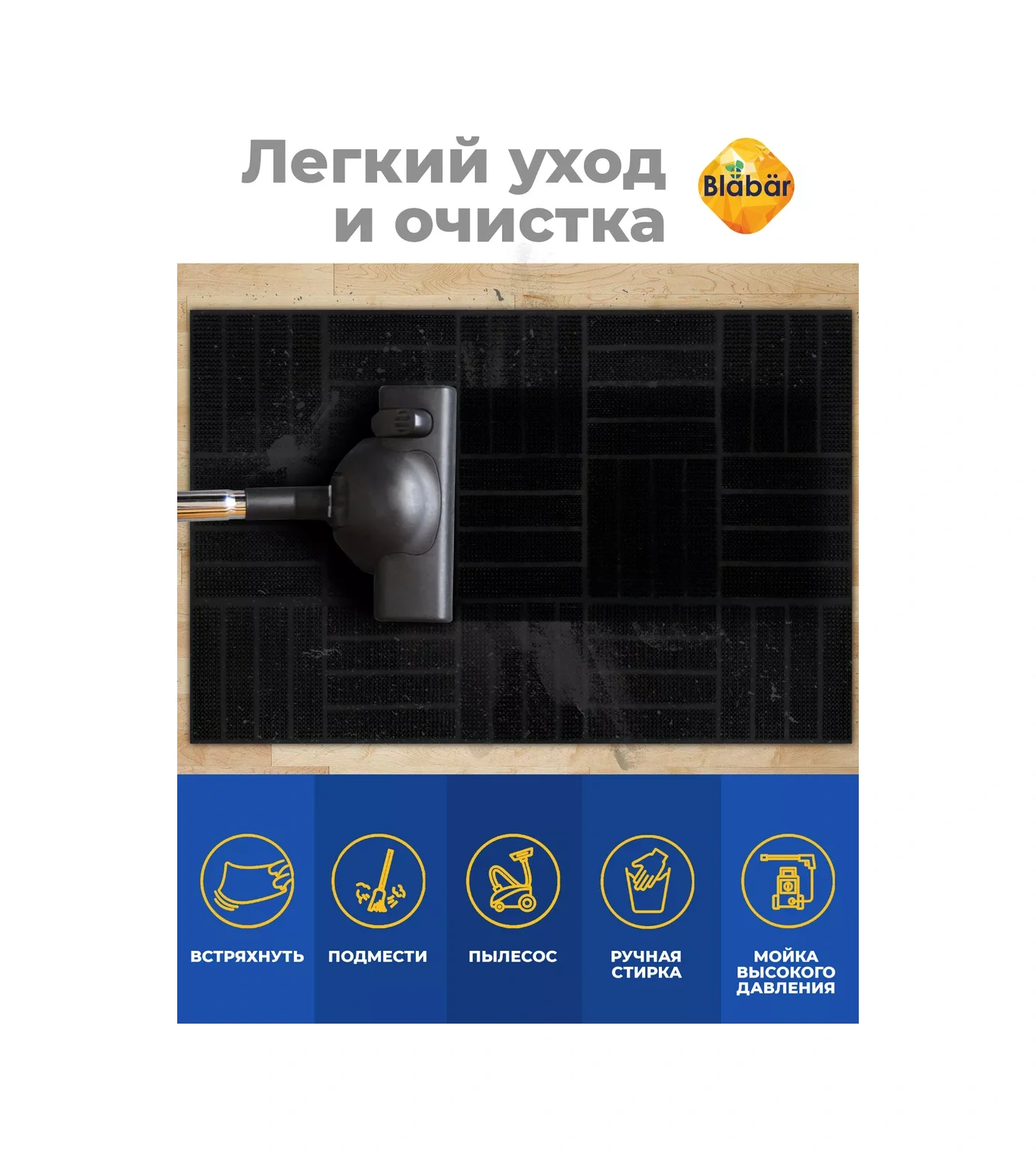 Blabar 60 X 40 Cm Kauçuk Kapı Eşiği Giriş Paspası 67858248 Siyah