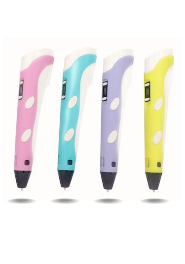 Pembe 3D Kalem 3D Pen Yazıcı Kalem – 10 Adet 5 Metrelik PLA Filament (Toplam 50M) + USB Kablo