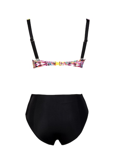 Endeep Beria Kadın Pembe Geometrik Desenli Toparlayıcı Askılı Bikini Takımı Pembe