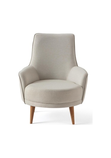 Rebul Keten Berjer Bej Tekli Koltuk Krem