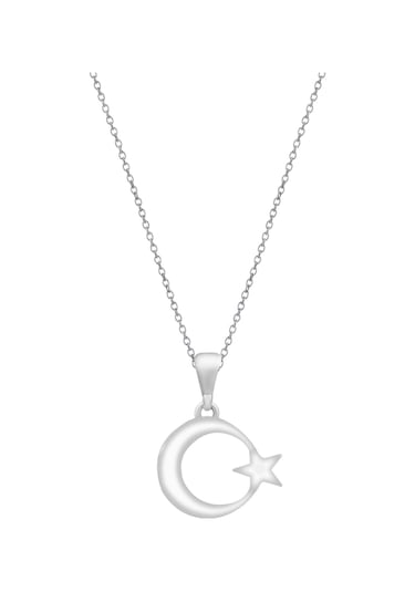 Silvera Telkari Gümüş Türk Bayrağı Ay Yıldız Gümüş Kolye 925 Ayar St365