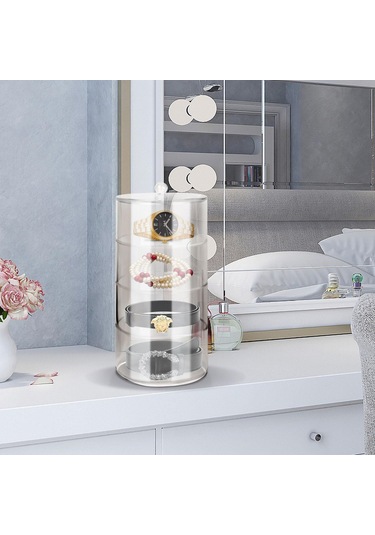 Akrilik Kemer Düzenleyici 2 Katlı Şeffaf 5.5in Çap Güçlü Hafif Kemer Vitrini ŞEFFAF