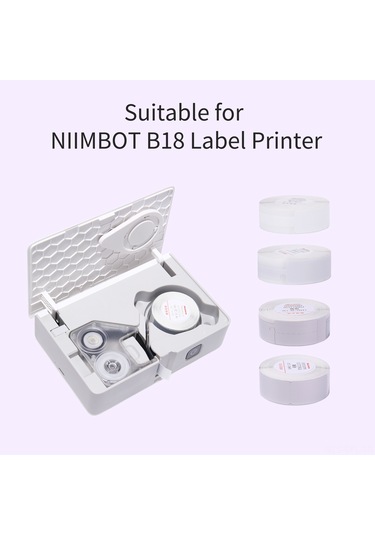 Dofolink B18 Etiket Makinesi İçin Pet Gümüşü Etiket Kağıdı, 14x88mm Beyaz B Tipi, Isı Transferi Etiket Rulo 1 Rulo