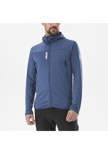 Millet Fusıon Grıd H Erkek Kapşonlu Polar Ceket Tam Fermuarlı Mıv9024 Mıv.n0395 Mavi