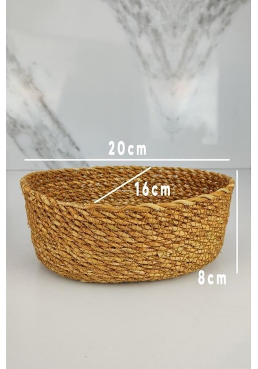 Digithome Hasır Banyo Ve Makyaj Organizer Sepeti Oval Düzenleyici 20 Cm Kahverengi - Pnl-ph22 S/3