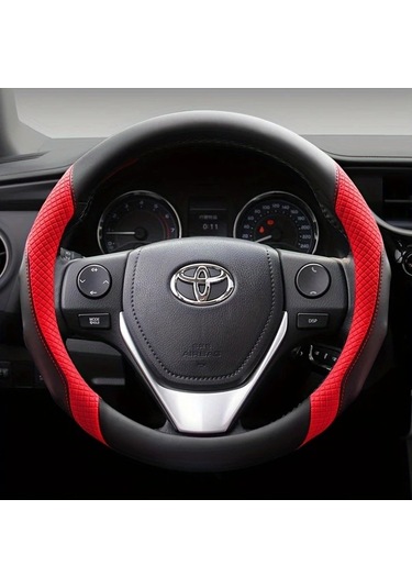 Chuangyinshop For Toyota Uyumlu 803 Black And Red Pu Deri Direksiyon Kılıfı Anti Kaygan Nefes Alabilir Spor Tasarım 803-siyah Ve Kırmızı