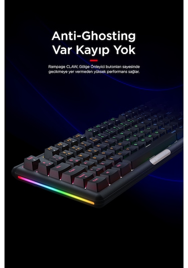 Rampage Claw Blue Switch RGB Mekanik Oyuncu Klavyesi